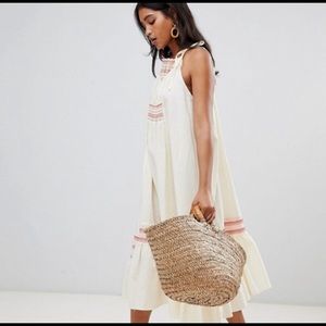 Free People embroidered smocked Maxi